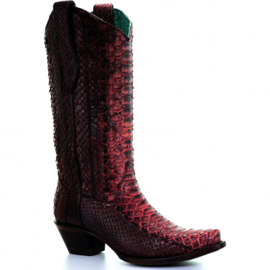 Corral Womens Red Full Python Woven Boot A3660