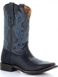 Corral Mens Black Blue Jean Embroidery Square Toe Tyson Selection Boot A3700