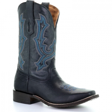 Corral Mens Black Blue Jean Embroidery Square Toe Tyson Selection Boot A3700