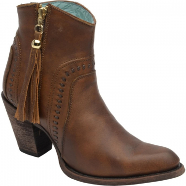 Corral Womens Cognac Ankle Western Boot C2905