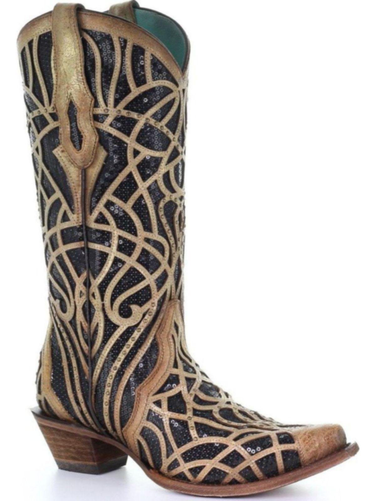 black and gold cowgirl boots