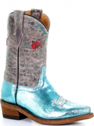 Corral Kids Turquoise Bugs Embroidery Cowgirl Boot E1493
