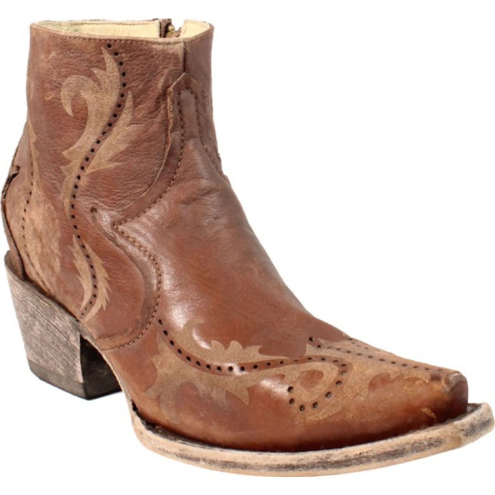 Shop Corral Womens Brown Laser Ankle Western Boot G1380 | Save Now ...