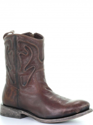 Corral Mens Brown Embroidery Drum Finish Round Toe Western Boot G1450
