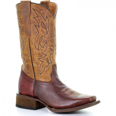 Corral Teen Brown Honey Embroidery Square Toe Tyson Selection Boot T0014