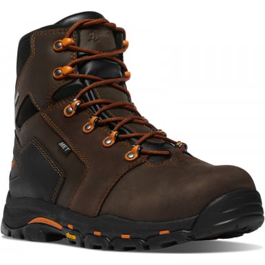 Danner Mens Vicious 6" Brown-Orange MET-NMT Work Boots 13880