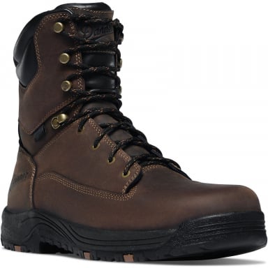 Danner Mens Caliper 8" Brown Aluminum Toe Work Boots 19459