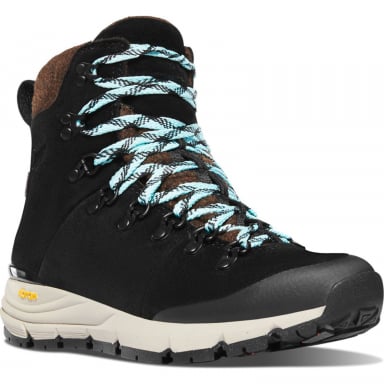 Danner Womens Arctic 600 Side-Zip 7" Black/Spark Blue Insulated Boots 67340