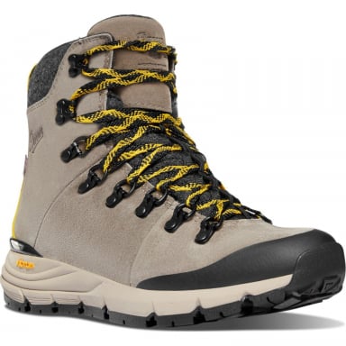 Danner Womens Arctic 600 Side-Zip 7" Driftwood/Yellow Insulated Boots 67341