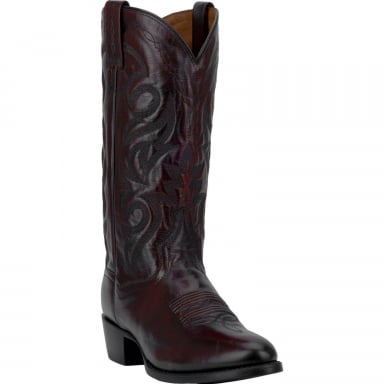 Dan Post Mens Milwaukee Leather Boot Black Cherry Cowboy Boot DP2112R