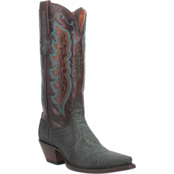 Dan Post Womens Drifter Lizard Boot Turquoise/Brown DP3007