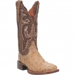 Dan Post Womens Kylo Full Quill Ostrich Boot Taupe/Chocolate DP3011