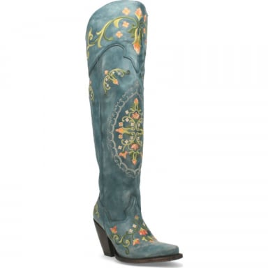 Dan Post Womens Flower Child Leather Boot Turquoise DP3271