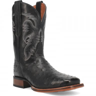 Dan Post Mens Alamosa Full Quill Ostrich Boot Black DP4873