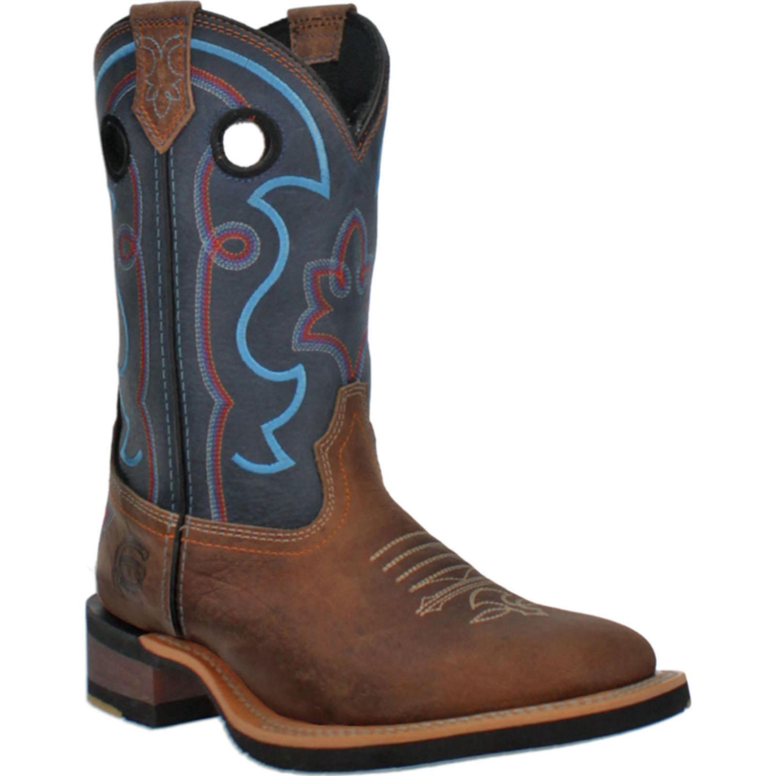 Shop Dan Post Womens Jesse Barnyard Acid Resistant Leather Brown/Blue ...