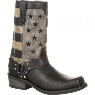 Durango Mens Black Faded Flag Harness Boot DDB0141