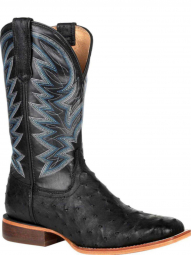 Durango Mens Premium Exotic Full-Quill Ostrich Black Western Boot DDB0273