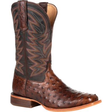 Durango Mens Premium Exotic Full-Quill Antiqued Saddle Western Boot DDB0274