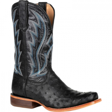 Durango Mens Premium Exotic Full-Quill Ostrich Midnight Western Boot DDB0275