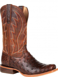 Durango Mens Premium Exotic Full-Quill Ostrich Chestnut Western Boot DDB0276