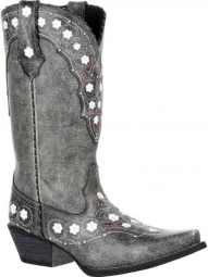 Crush by Durango Womens Pewter Floral Western Boot  DRD0361