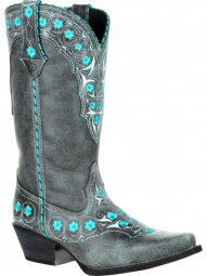 Crush by Durango Womens Blue Floral Western Boot  DRD0363