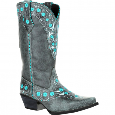 Crush by Durango Womens Blue Floral Western Boot  DRD0363