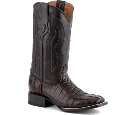 Ferrini Mens Caiman Body Black Cherry Boot 10493-08