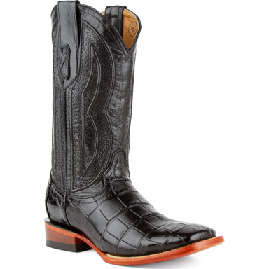 Ferrini Mens Belly Alligator Black S Toe Cowboy Boot 10793-04