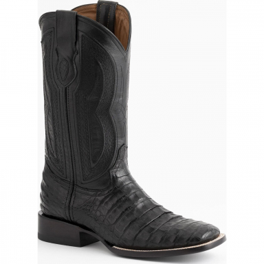 Ferrini Mens Belly Caiman Black Boot 12493-04