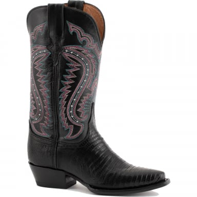 Ferrini Ladies Teju Lizard Black Boot 81161-04