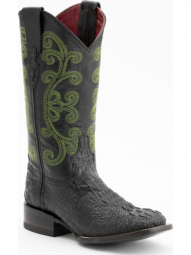 Ferrini Ladies Print Caiman Black Boot 90393-04