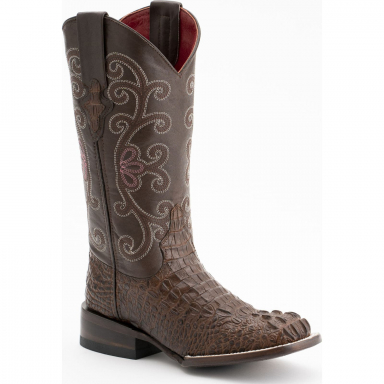 Ferrini Ladies Print Caiman Sport Rust-Chocolate Boot 90393-23