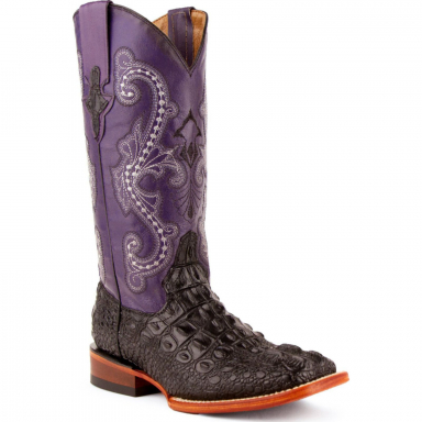 Ferrini Ladies Print Caiman Body Black Boot 90493-04