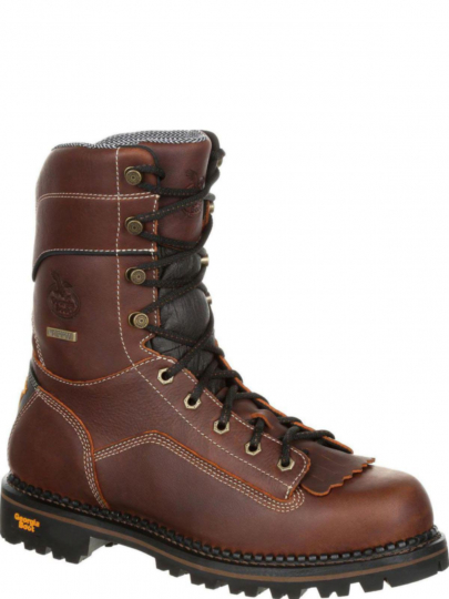 low heel logger boots