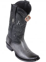 King Exotic Mens Dubai Boot Teju Lizard Faded Black Cowboy Boot 4790738