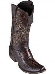 King Exotic Mens Dubai Boot Half Vamp Ostrich Leg With Deer  Faded Brown Cowboy Boot 479F0516