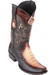 King Exotic Mens Dubai Boot Half Vamp Caiman Belly With Deer Faded Oryx Cowboy Boot 479F8215
