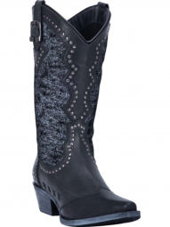 Laredo Womens Harlow 11" Black Grey Snip Toe Boot 52180