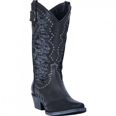 Laredo Womens Harlow 11" Black Grey Snip Toe Boot 52180