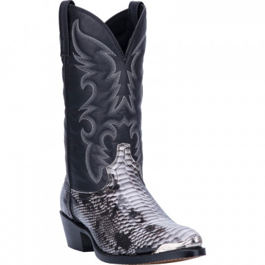 Laredo Mens Monty Snake Print Boot Black And White/Black 68067