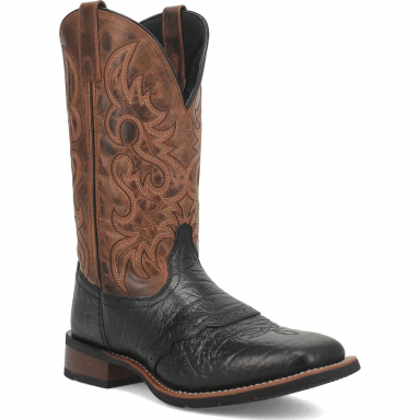 Laredo Mens Topeka Leather Boot Black/Tan 7824