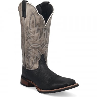 Laredo Mens Isaac Leather Boot Black/Grey 7910