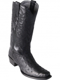 Los Altos Mens 7 Toe Ostrich Black Cowboy Boot 580305