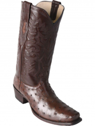 Los Altos Mens 7 Toe Ostrich Brown Cowboy Boot 580307