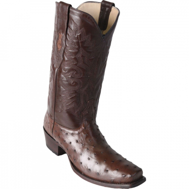 Los Altos Mens 7 Toe Ostrich Brown Cowboy Boot 580307