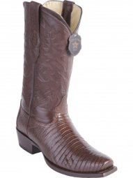 Los Altos Mens 7 Toe Teju Lizard Brown Cowboy Boot 580707