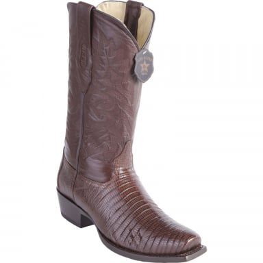 Los Altos Mens 7 Toe Teju Lizard Brown Cowboy Boot 580707