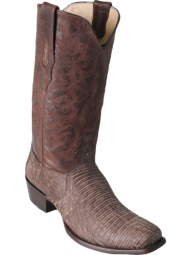 Los Altos Mens 7 Toe Teju Lizard Sanded Brown Cowboy Boot 580735