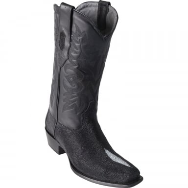 Los Altos Mens 7 Toe Stingray Single Stone Black Cowboy Boot 581205